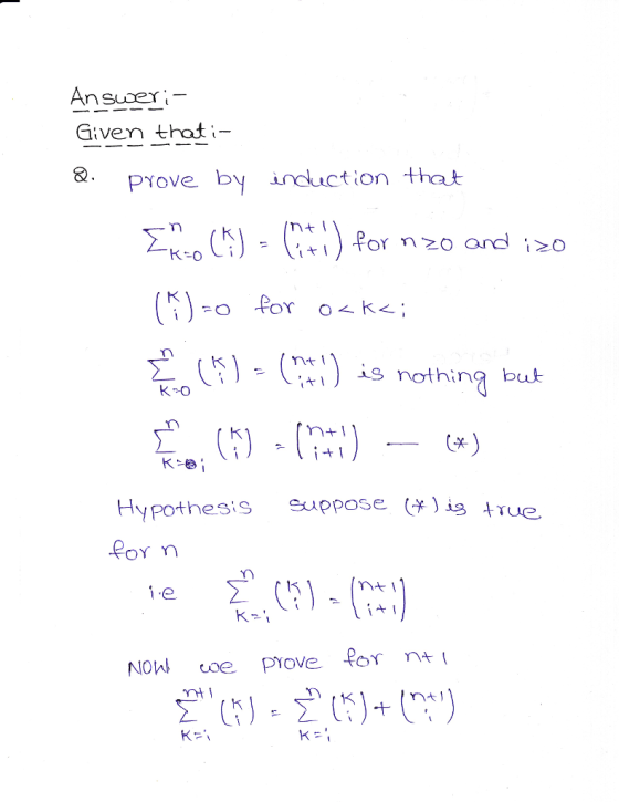 Given that i- pYove by induction that 囗 . esi- (r+t,) is nothing but κ-ο HypothesiS ppose ) is tTue. 1* 꺼! 大.