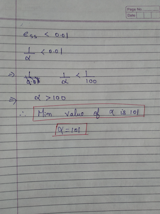 Page No. Date ess < 0.01 Q.8 2 100 > . >100 Min value 01011 of a is ioll