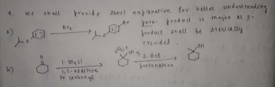 understanding 4. we shall provide B92 a) short explanation for better Br para produd is magun as on froduct on all be sterica
