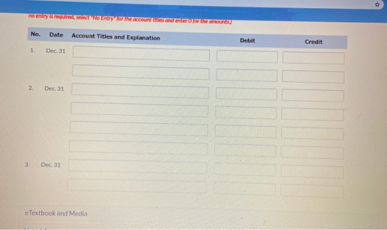 no entry is required, Select No Entry for the accountitles and enter for the amounts, No. Date Account Titles and Explanation