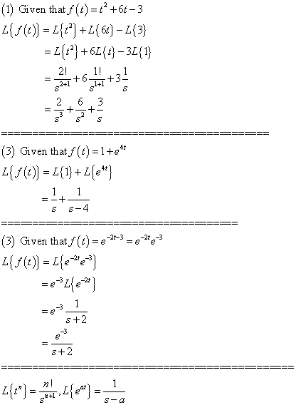 (1) Given that f (t) = 2 +6 - 3 [{/(t)} = _{{*} +2{6t} - Z{3} = {{{}+62{f} - 32{1} 2! 1! +6 2+1 $1+1 +3. S 2 3 = + + S (3) G
