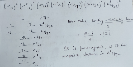 (2,4) (+)² (525) (220) » (= 2hgn) ( x apy z jh ( 42 bye) ² gapa 1 1 1 x 2672 1. Nabyz o2px stas ors Bond order = Bonding - A