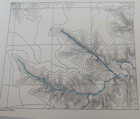 1 km (0.62 m 3000 an 950 Bâttend nvon purtesy of USGS)