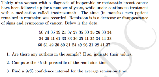 Thirty nine women with a diagnosis of inoperable or metastatic breast cancer have been followed-up for a number of years, whi