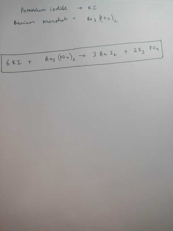 Potassium iodide basium phosphon - → KI B4 (Po4 ), 6 кг + Ваз (eo) з ва I, + 2K, Po4