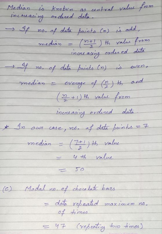 Median is knotun as central value proud Haceasing ordered data If no. of data points (2) is odd, - median - intl)th value fro