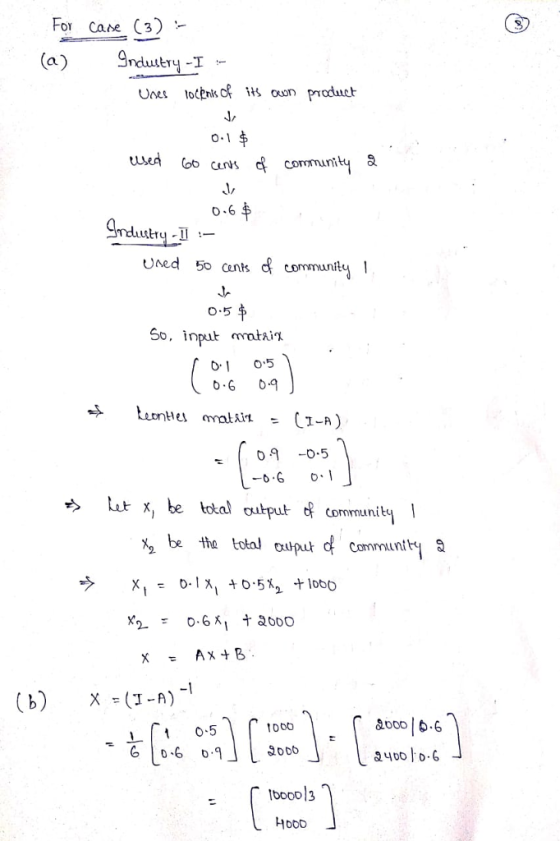 For Cane (3) - (a dultry -I Unet loltns of iHs oon product community Q 0.6 mdauth Uned 50 ants community 0-5 So, input matai«n D. I 0-5 6.6 0.9 -09 -0.5 -6.6 o ut , be total ouput commanity Communiti Q -1 (b) X -(T-A) D0o QooD 6.6 0-5 booD 3 HOOD
