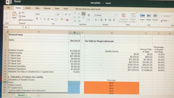 x Excel template - Saved Home Insert Data Review View Help Tell me what you want to do 5 X Out - 10-AA 13 Currency Lu Copy BT