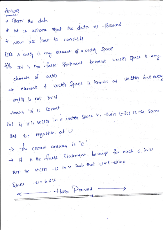 Answer mu * Given the data * let is alome that the data as followed non ha * Now we have to consider (as a vector is my eleme