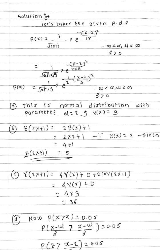 Solution ers takes the given p.dP K-2 2 3 0 This is norma) distibuHion ith 2 272 t F- 3