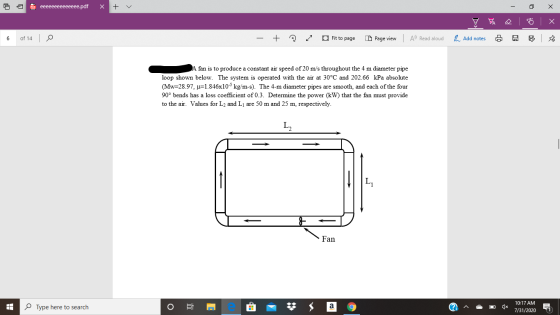 65 в ееееееееееееее.pdf x + v Y FAQ BX 6 of 14 + O Fit to page IL Page view AV Read aloud Add notes OP A fan is to produce a