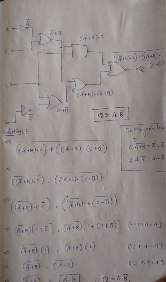 A+ B A+E). C+D Da A.B De Morgans la B) C+D A+B)(İ) · @re) (1)