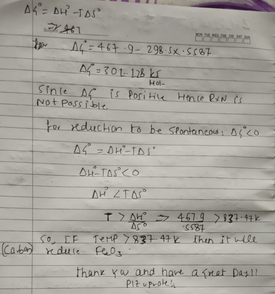 A4 = DH-TDS Subject MON TUE WED THR FRI SAT SUN 16 = 467.9- 298.5X.5587 DG=301.. 128 kr since DG is Positive Hence Rx N is No