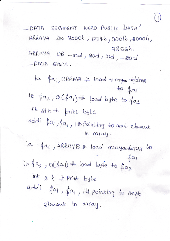 0 DATA SEGmENT WORD PUBLIC DATA 18 56h DATA eNDS to int alht brine byte aci ta,falPointing to next e in array la fai ) ARRAY