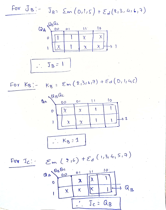 For JB - JB: Em (0,1,5) + Ed (2,3,416,7) QB Qc QA 00 ol 10 0 li х X Х X Х + JB=1 for KB!- KB = Em (2,316,7) + Ed (0,1,4,5) QB