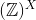 (\mathbb{Z})^{X}