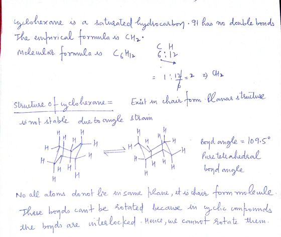 cyclohexane is a saturated hydrocarbon . It has no double bonds The empirical formula is CH2. . медаль хя. Рухо.а м с Ні» сГ»