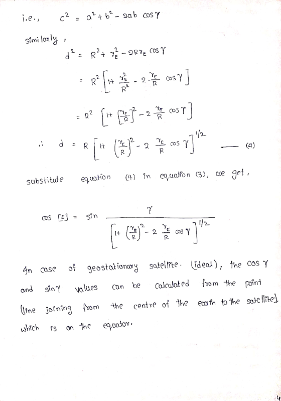 i.e. c = 0+b?- 2ab cos y similarly, d2= R?+ ? - BRYę cos y - RP [** 2 SY] Epe [1649 -2 * 057] doo [n 1-* 05 7] — ) substitut