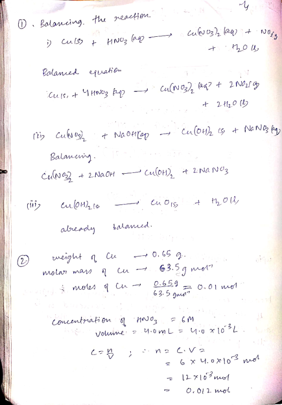 0. Balancing the reaction cuiso + HNO₃ lage - CUNO3l2 lag + Nos t thou Balanced equation Cuss, + THNO3 hp - Cu(NO32 lag? +