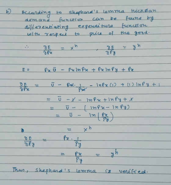 According to shephards lemma Hicksian demand function can be found by differentiating expenditure function with respect to p