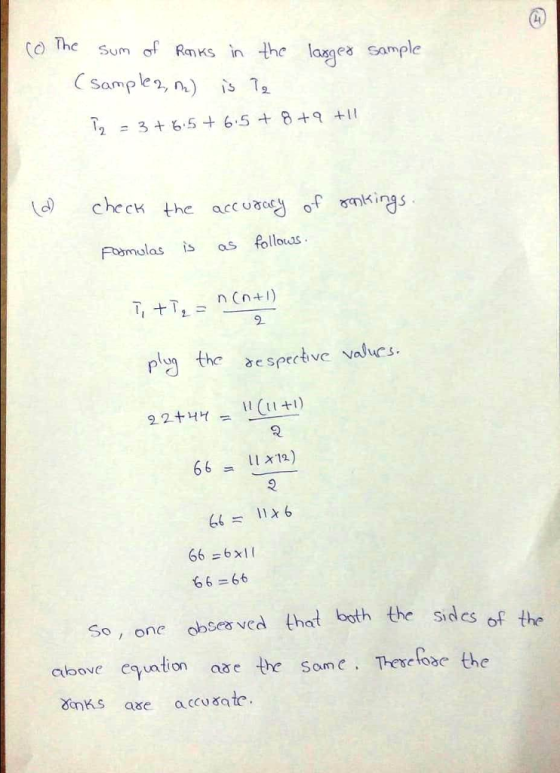 (c) The sum ơf Ron Ks in the laxgea sample 02g d checn the Formulas is as follouas 2 plvy the γe spective volucs 64 11x6 66 =6x11 6 6 66 So, one cbseas vea that both the sides of the clbove equation e the some Theseloac the as ase accusate
