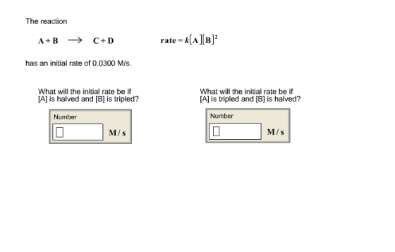 The reaction A+B rightarrow C+D rate=k[A][B]^2 ha