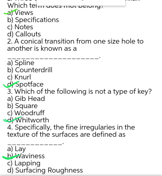 Which telun uutɔ THIVI NCiny: a) Views b) Specifications c) Notes d) Callouts 2. A conical transition from one size hole to a