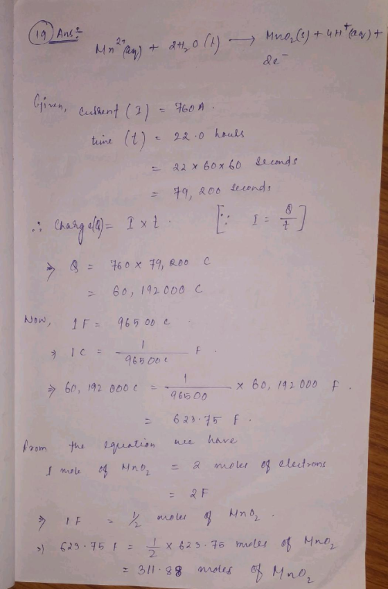 (19) Anse Mehan) + 2420 (1) Mnoz (s) + 4HT (an) + de- Giren, cuthent (1) = 760 A. time (t) = 22.0 hours - 22 x 60 x 60 second