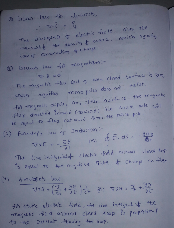 ⑨(naous laco-fo electv1.cely, The div engin a寸eluchic feld gives-te :Th e ma:Snehc.ftux out寸amy cloed Δυ-tea sZN9 cnich Aynihes mono poles dbes nd exiar. Indlaction- G) fnedsy la The lin in (Ampe laco hrhi electic eld anound Chumge n flu O D eld amound clal to te Cutveu flocoin e loop.