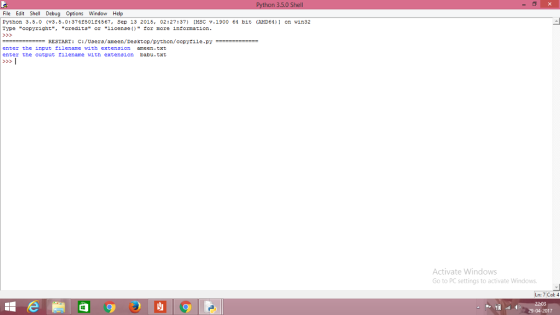 File Edit Shell Debug Options Window Help Python 3.5.0 (v3.5.0:374150114567, Sep 13 2015, 02:27:37) [MSC V.1900 64 bit (AMD61
