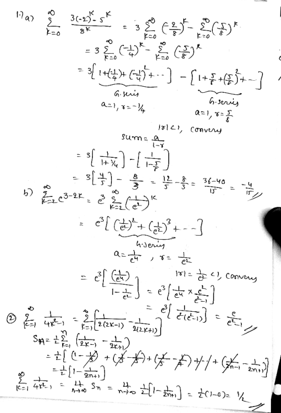 17 3. sk . (**=£()* = { 1 +*27 (4) +--} - {1+5+6+3+-] Giseris a=1,8=-/ . G series a=1, convers lolci Sumea 40 =s{ it ve] - =