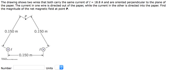 The drawing shows two wires that both carry the sa