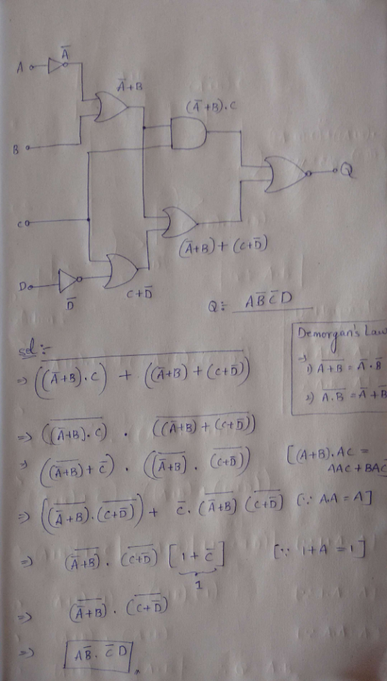 A+ B c o c+D QABCD morgans Lasd ) A.BA +B C+D (A+8).Ac- A+B).CC+D 1 (4+B).CC+D AB, с D