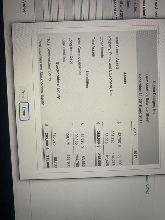 reach yea Sigma Designs, Inc. Comparative Balance Sheet December 31, 2018 and 2017 ace, X.X%.) nce sheet 1 2018 2017 ns, Inc.