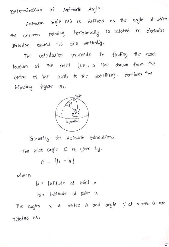 Determination of Animuth Angle. Azimuth angle CAD is defined as the angle at which the antenna pointing horizontally is rotat