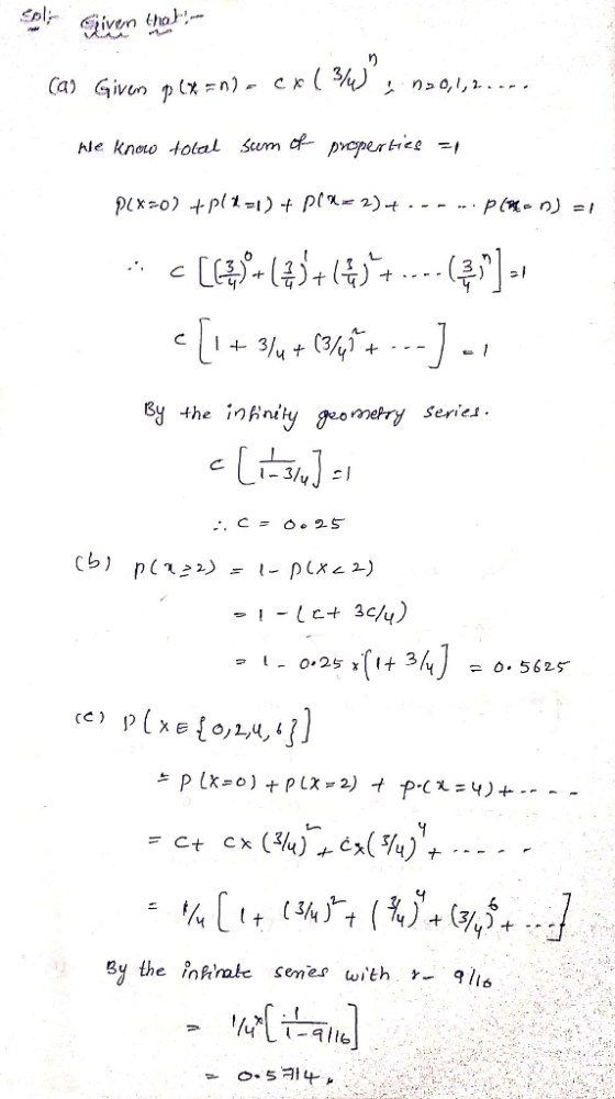 le know total Sum opropertee , Sy the inHnity eo Sere!. I-3c4) By the inRrate semer with 9li