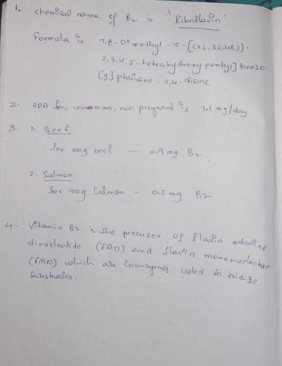 cheonical name of Br is Riboflavin formula is 1,8-Dimethyl - 10-[(2S, 3S,4R))- 13,4,5-tetrahydrony pentyl benzo [g3 ptendine