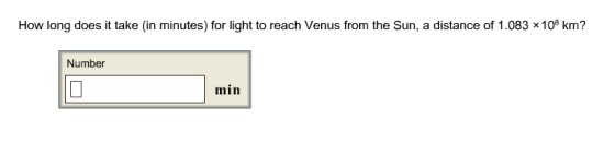 How long does it take (in minutes) for light to re