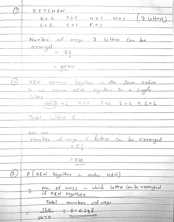 ☺ KITCHEN PAT Ke 1 Ta] hy N> 7 letters) 1 1 1 E » I Number fo shom t letters can be arx rranged = it 11 ob OS 2 HEN semains S