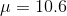 u= 10.6
