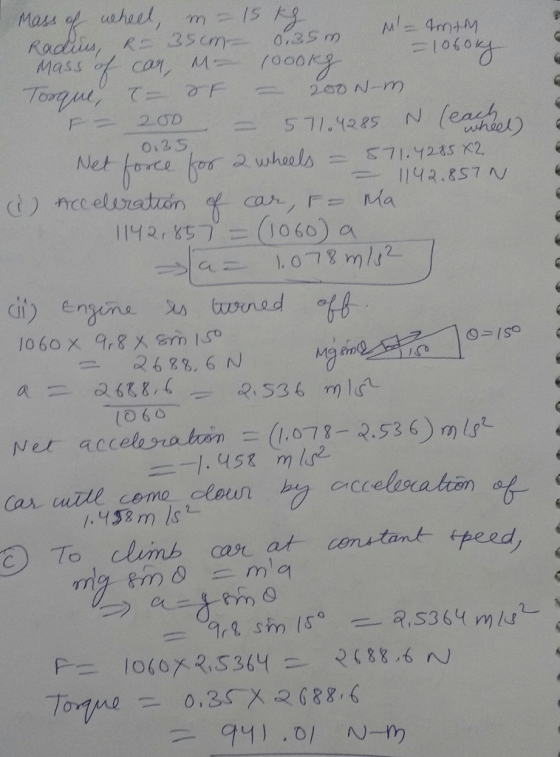 =1060 F- 2.co _ S7/.x285 N (eachool 012 S lHar 857 = (1060) a accelerabin-(1.078-2.536) m ust mls2 Ner CACC To lumb car at constant peed