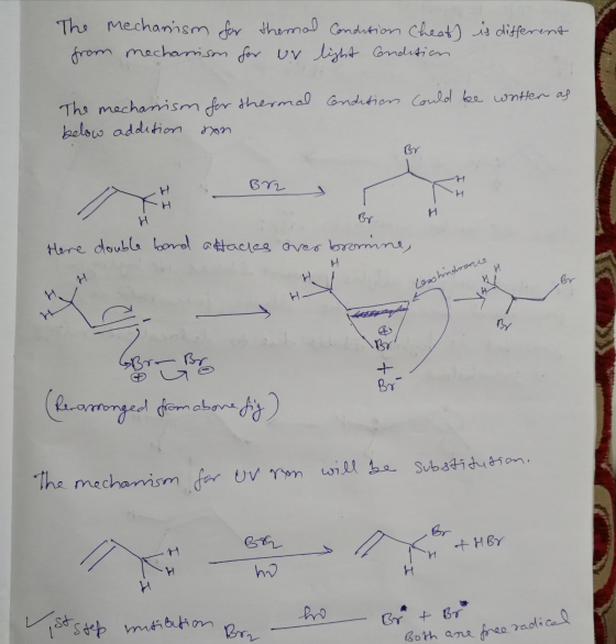 The mechanism for themal Condition Cheat) is different from mechanism for uv light Condition condition could be written as Th