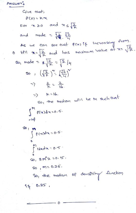 Ctive hat, Form and 거< 슨 Is and mode 2 fram As we can see tat ecxsncveasa So, mode 2 2 2 16 So the ed be suchthat เกา So, <te medion of densati funchion iş о.as-,