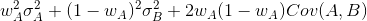 wc + (1 - WA) + 2w4(1 – WA)COU(A, B)