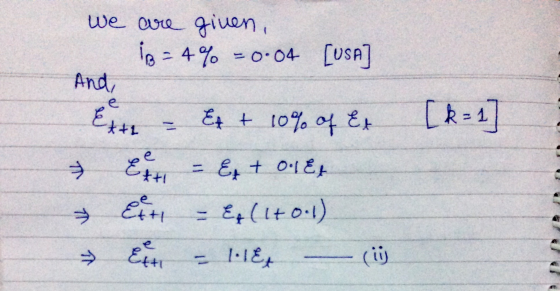 [R=1] we are given, IB - 4% - 0.04 [USA] And Extz - & + 10% of Et Ce - Ex + 0.1 Et E = Es (1+0.1) Esti - HEL - Kij