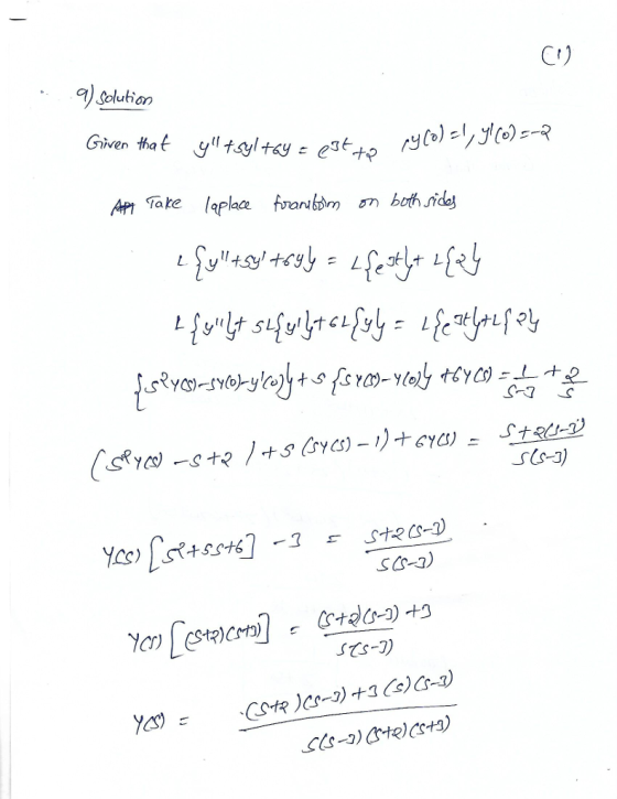 CI) ) Solution Given thatye+ SC-3) ss-3)
