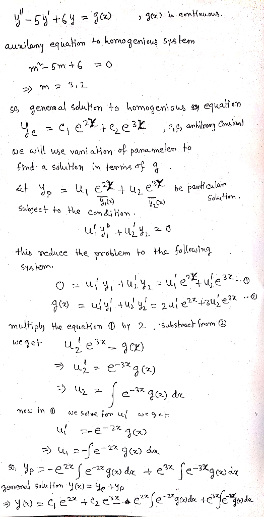 )i conHnuous auxilony equation to homogenious syatem 3,2 euelien so gemem al saluHom to homogenious e , G2 ambitrany Constan}