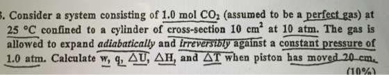 Consider a system consisting of 1.0 mol CO_2 (assu