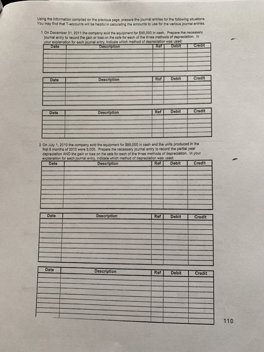 Using the Information compiled on the previous 2020. propretho journal entries for the following situations You may find that