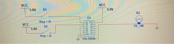 VCC VCC 5.0V $1 5.0V X2 U1 Key -B VCC S 45 5.v S2 5V 1W 톱28 Key A